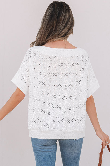 Faye Eyelet Pattern Casual Top