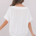  Faye Eyelet Pattern Casual Top