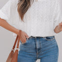  Faye Eyelet Pattern Casual Top