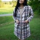  Lilia Plaid Button Up Lapel Jacket