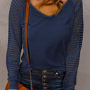  Fiona Sheer Stripe V-Neck Top