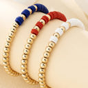  Flag Theme Beaded Triple Layer Bracelets