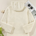  Fleece Zip Up Drawstring Hooded Pocketed Jacket