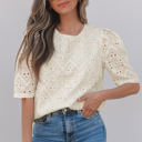  Frankie Eyelet Embroidered Casual Blouse