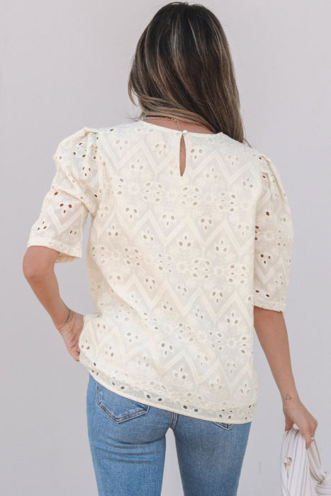 Frankie Eyelet Embroidered Casual Blouse