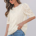  Frankie Eyelet Embroidered Casual Blouse