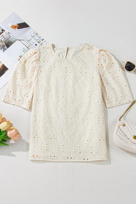 Frankie Eyelet Embroidered Casual Blouse