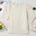  Frankie Eyelet Embroidered Casual Blouse