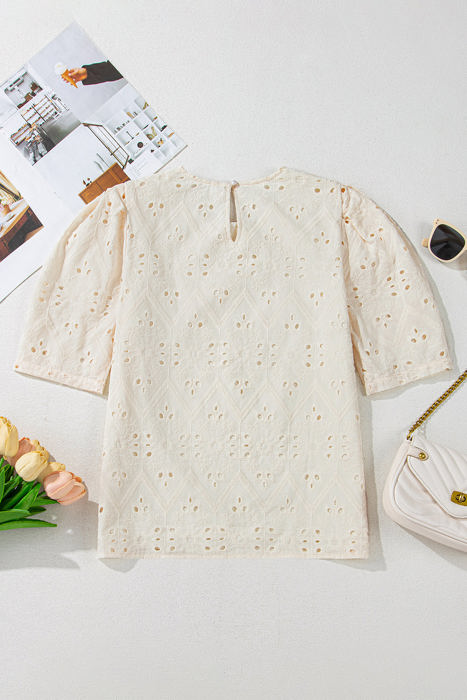 Frankie Eyelet Embroidered Casual Blouse