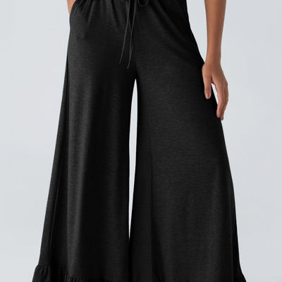 Freya Ruffled Wide Leg Pants with Pockets