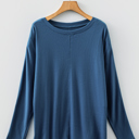  Gabriela Solid Color Patchwork Long Sleeve Top