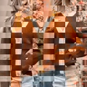 Chestnut XL Gabriella Knit Neckline Short Cardigan