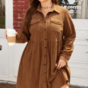 Camel XXXXL Galilea Corduroy Full Collared PLUS Shirt