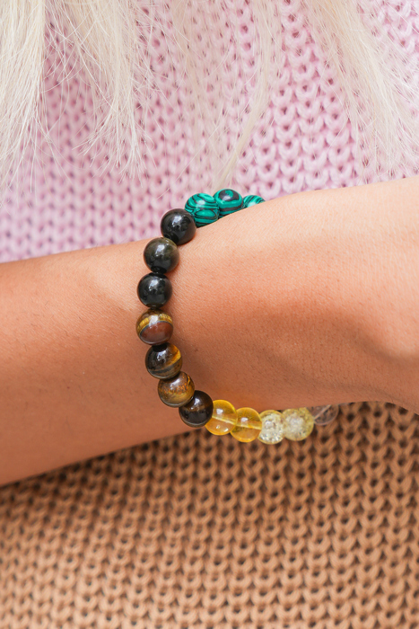 Gemma Crystal Beaded Elastic Bracelet