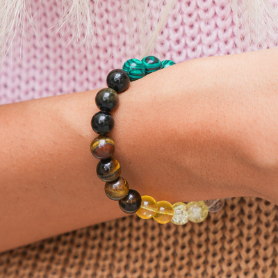 Gemma Crystal Beaded Elastic Bracelet