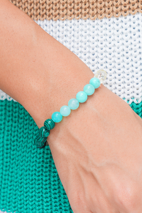 Gemma Crystal Beaded Elastic Bracelet