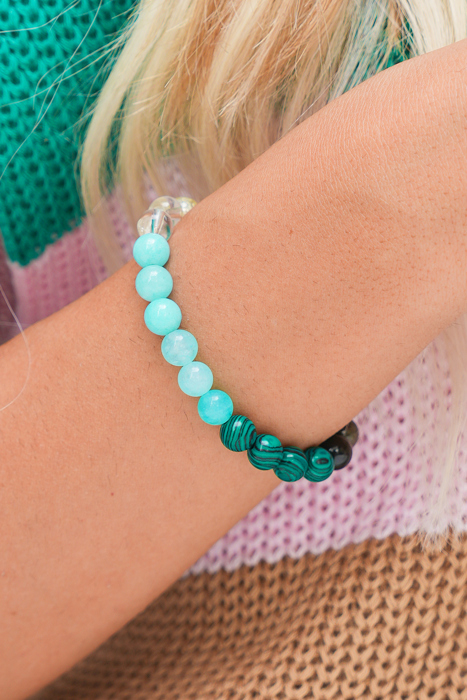 Gemma Crystal Beaded Elastic Bracelet