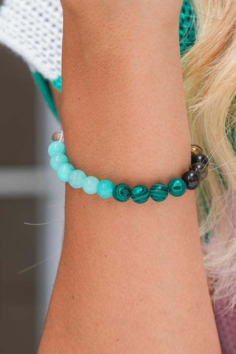 Gemma Crystal Beaded Elastic Bracelet