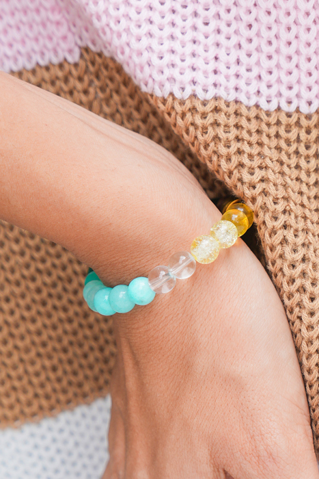 Gemma Crystal Beaded Elastic Bracelet