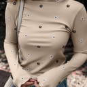  Genesis Embroidered Detail Ribbed Long Sleeve Top