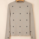  Genesis Embroidered Detail Ribbed Long Sleeve Top