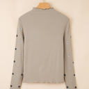  Genesis Embroidered Detail Ribbed Long Sleeve Top