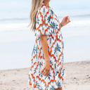  Genesis Palm Tree Printed Short Sleeve Dress