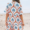  Genesis Palm Tree Printed Short Sleeve Dress
