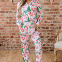 Pink Medium Georgia Pattern Pullover Drawstring Pants