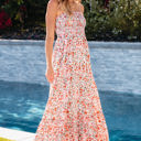  Georgina Boho Floral Smocked Ruffled Maxi Dress