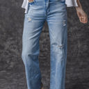  Giana High Rise Distressed Straight Leg Jeans