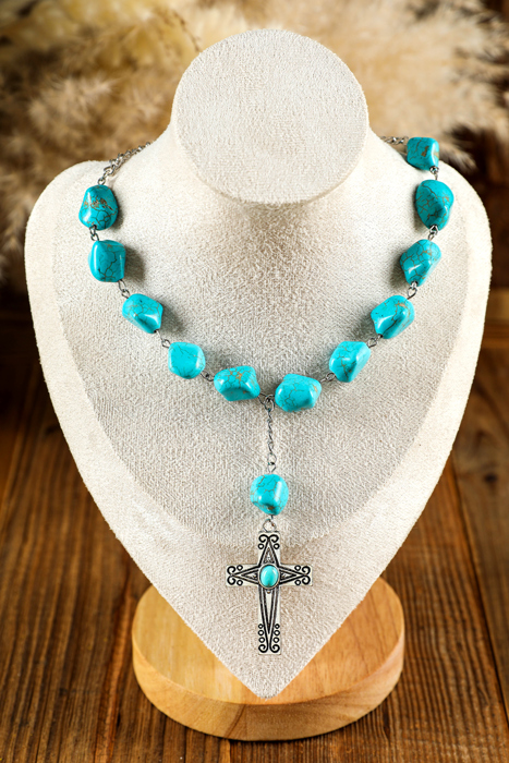 Giana Peacock Cross Pendant Necklace