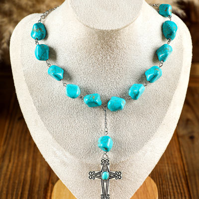 Giana Peacock Cross Pendant Necklace