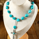  Giana Peacock Cross Pendant Necklace