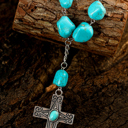  Giana Peacock Cross Pendant Necklace