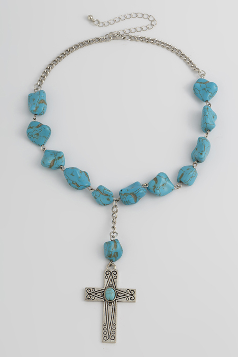 Giana Peacock Cross Pendant Necklace