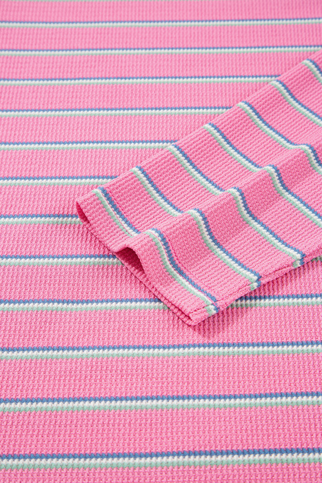 Giana Stripe Textured Knit Long Sleeve Top