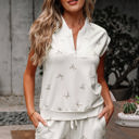  Gianna Bow Half Zip Tank and Shorts Set
