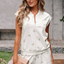  Gianna Bow Half Zip Tank and Shorts Set