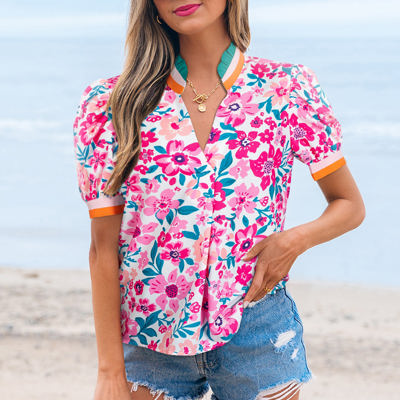 Gianna Floral Short Sleeve Blouse