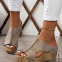  Gianna Pu Leather Wedge Slippers