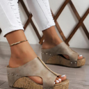  Gianna Pu Leather Wedge Slippers