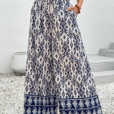 Giovanna Boho Pattern High Waist Wide Leg Loose Pants