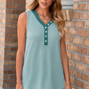  Giselle Buttoned  V Neck Tank Top