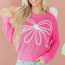 Sachet Pink Small Giselle Knitted Drop Shoulder Sweater