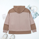  Goat Waffle Contrast Patchwork Plus Size Pocketed Hoodie