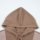  Goat Waffle Contrast Patchwork Plus Size Pocketed Hoodie