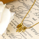  Gold Asymmetric Bar Pendant Necklace