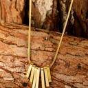  Gold Asymmetric Bar Pendant Necklace