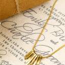  Gold Asymmetric Bar Pendant Necklace